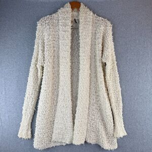 Anthropologie x Akemi&Kin Fuzzy Ivory Open Front Long Sleeve Slouchy Cardigan XS